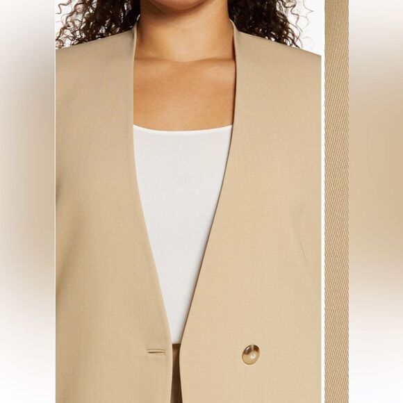 VINCE Collarless Wool Blend Blazer NWT - Picture 3 of 11